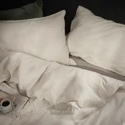 روکش لحاف و روبالشی ایکیا مدل IKEA ÄNGSLILJA رنگ خاکستری روشن-بژ