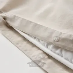 روکش لحاف و روبالشی ایکیا مدل IKEA ÄNGSLILJA رنگ خاکستری روشن-بژ