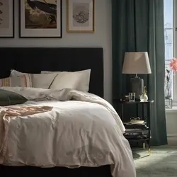 روکش لحاف و 2 عدد روبالشی ایکیا مدل IKEA ÄNGSLILJA رنگ خاکستری روشن-بژ