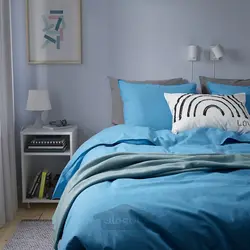 روکش لحاف و روبالشی ایکیا مدل IKEA ÄNGSLILJA رنگ آبی
