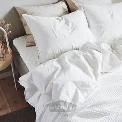 روکش لحاف و 2 عدد روبالشی ایکیا مدل IKEA ÄNGSLILJA رنگ سفید