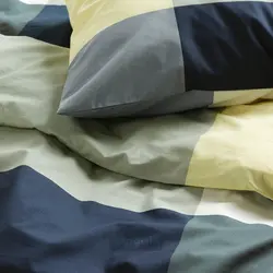 روکش لحاف و 2 عدد روبالشی ایکیا مدل IKEA BRUNKRISSLA رنگ سبز/چند رنگ