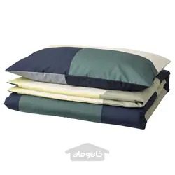 روکش لحاف و روبالشی ایکیا مدل IKEA BRUNKRISSLA رنگ سبز/چند رنگ