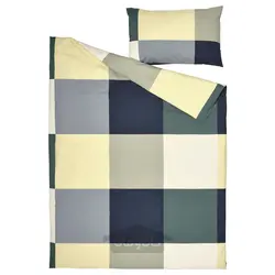 روکش لحاف و روبالشی ایکیا مدل IKEA BRUNKRISSLA رنگ سبز/چند رنگ