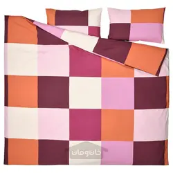 روکش لحاف و 2 عدد روبالشی ایکیا مدل IKEA BRUNKRISSLA رنگ صورتی