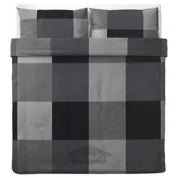 روکش لحاف و 2 عدد روبالشی ایکیا مدل IKEA BRUNKRISSLA رنگ مشکی