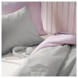 روکش لحاف و 2 عدد روبالشی ایکیا مدل IKEA NATTSVÄRMARE رنگ خاکستری روشن