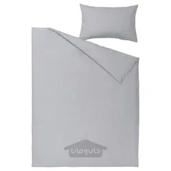 روکش لحاف و روبالشی ایکیا مدل IKEA NATTSVÄRMARE رنگ خاکستری روشن