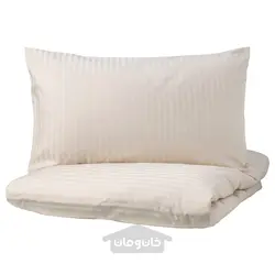 روکش لحاف و روبالشی ایکیا مدل IKEA NATTJASMIN رنگ بژ روشن