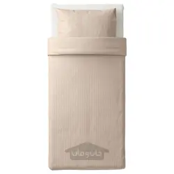 روکش لحاف و روبالشی ایکیا مدل IKEA NATTJASMIN رنگ بژ روشن
