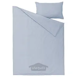 روکش لحاف و روبالشی ایکیا مدل IKEA BERGPALM رنگ آبی / راه راه