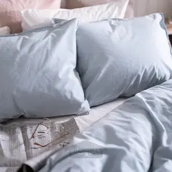 روکش لحاف و روبالشی ایکیا مدل IKEA BERGPALM رنگ آبی / راه راه