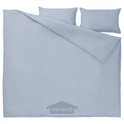روکش لحاف و 2 عدد روبالشی ایکیا مدل IKEA BERGPALM رنگ آبی / راه راه