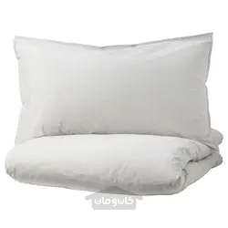 روکش لحاف و روبالشی ایکیا مدل IKEA BERGPALM رنگ خاکستری / راه راه