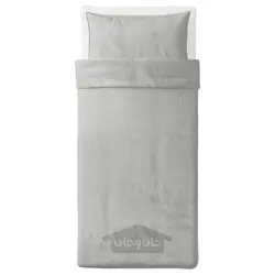 روکش لحاف و روبالشی ایکیا مدل IKEA BERGPALM رنگ خاکستری / راه راه