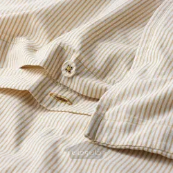 روکش لحاف و روبالشی ایکیا مدل IKEA BERGPALM رنگ زرد / سفید / راه راه