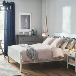 روکش لحاف و 2 عدد روبالشی ایکیا مدل IKEA BERGPALM رنگ صورتی روشن/راه راه