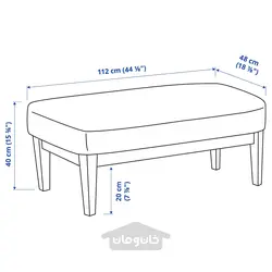 نیمکت ایکیا مدل IKEA EKENÄSET رنگ خاکستری فیروزه ای کلینگ