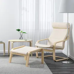 زیرپایی ایکیا مدل IKEA POÄNG رنگ پوسته تخم مرغ براق