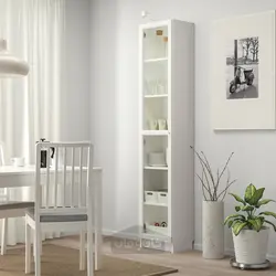 کتابخانه با درب شیشه ای ایکیا مدل IKEA BILLY / OXBERG رنگ سفید/شیشه ای