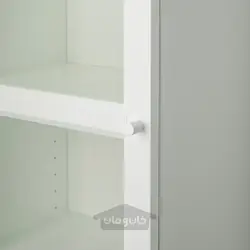 کتابخانه با درب شیشه ای ایکیا مدل IKEA BILLY / OXBERG رنگ سفید/شیشه ای