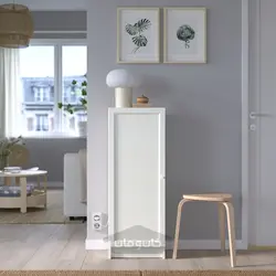 کتابخانه با درب ایکیا مدل IKEA BILLY / OXBERG رنگ سفید