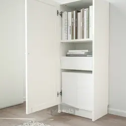 کتابخانه با درب ایکیا مدل IKEA BILLY / OXBERG رنگ سفید