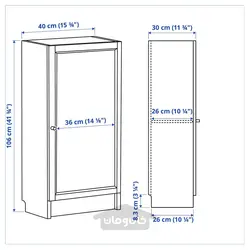 کتابخانه با درب ایکیا مدل IKEA BILLY / OXBERG رنگ سفید