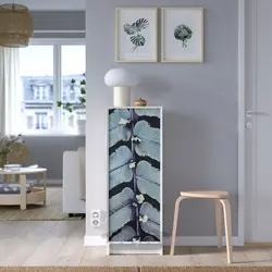 ترکیب کتابخانه با درب های شیشه ای ایکیا مدل IKEA BILLY / HÖGBO رنگ سفید