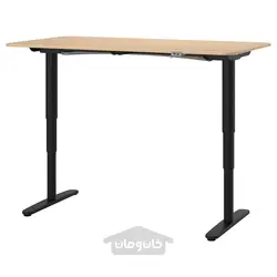 میز نشستن/ایستادن ایکیا مدل IKEA BEKANT رنگ روکش بلوط رنگ آمیزی شده سفید/مشکی