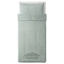 روکش لحاف و روبالشی ایکیا مدل IKEA BERGPALM رنگ سبز/راه راه