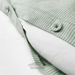 روکش لحاف و روبالشی ایکیا مدل IKEA BERGPALM رنگ سبز/راه راه