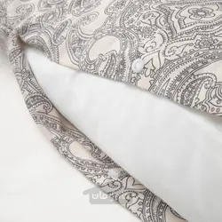 روکش لحاف و روبالشی ایکیا مدل IKEA JÄTTEVALLMO رنگ بژ/خاکستری تیره