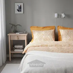 روکش لحاف و روبالشی ایکیا مدل IKEA JÄTTEVALLMO رنگ زرد/سفید