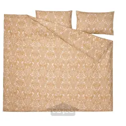 روکش لحاف و 2 عدد روبالشی ایکیا مدل IKEA JÄTTEVALLMO رنگ زرد/سفید