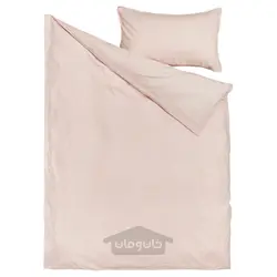 روکش لحاف و روبالشی ایکیا مدل IKEA BERGPALM رنگ صورتی روشن/راه راه