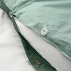 روکش لحاف و 2 عدد روبالشی ایکیا مدل IKEA STRANDTALL رنگ خاکستری-سبز/سبز تیره