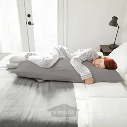 روبالشی برای بالش بدن ایکیا مدل IKEA NONNEA رنگ خاکستری روشن