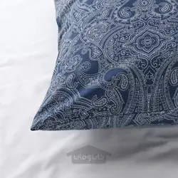 روبالشی ایکیا مدل IKEA JÄTTEVALLMO رنگ آبی تیره/سفید