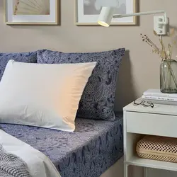 روبالشی ایکیا مدل IKEA JÄTTEVALLMO رنگ آبی تیره/سفید