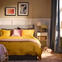 روکش لحاف و روبالشی ایکیا مدل IKEA LUKTJASMIN رنگ زرد