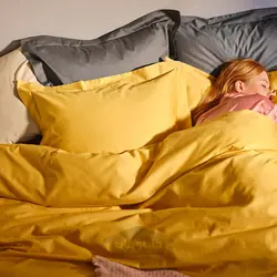 روکش لحاف و روبالشی ایکیا مدل IKEA LUKTJASMIN رنگ زرد