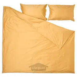 روکش لحاف و 2 عدد روبالشی ایکیا مدل IKEA LUKTJASMIN رنگ زرد