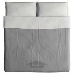 روکش لحاف و 2 عدد روبالشی ایکیا مدل IKEA BLÅVINDA رنگ خاکستری