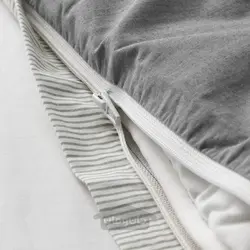 روکش لحاف و 2 عدد روبالشی ایکیا مدل IKEA BLÅVINDA رنگ خاکستری