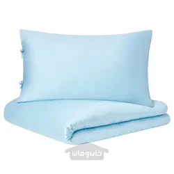 روکش لحاف و 2 عدد روبالشی ایکیا مدل IKEA KRITSUGA رنگ آبی کمرنگ
