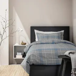 روکش لحاف و روبالشی ایکیا مدل IKEA STÄVMAL رنگ آبی/چک