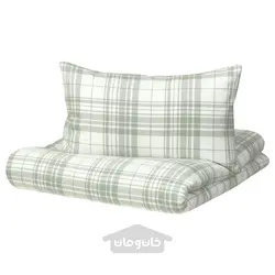 روکش لحاف و 2 عدد روبالشی ایکیا مدل IKEA STÄVMAL رنگ سبز روشن/بررسی