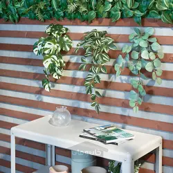 گیاه مصنوعی با نگهدارنده دیواری ایکیا مدل IKEA FEJKA رنگ داخل/خارج/سبز