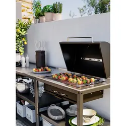 آشپزخانه با باربیکیو زغالی، در فضای باز ایکیا مدل IKEA GRILLSKÄR